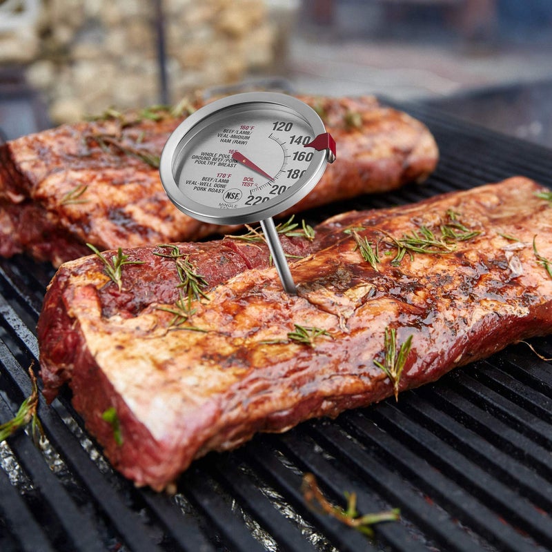 SINARDO Meat Thermometer for Oven T731, BBQ Thermometer, Oven Safe, Large 2.5-Inch Easy-Read Face, Stainless Steel Stem and Housing - Image 4